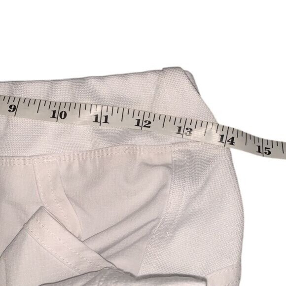 White Elastic Waist Cargo Scrub Pants Women M Straight Leg Polyester Blend - Picture 6 of 8